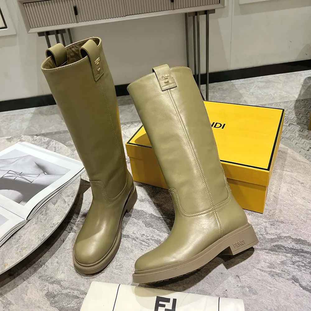 Fendi Women Fendi Filo Green Leather Boots - image 4