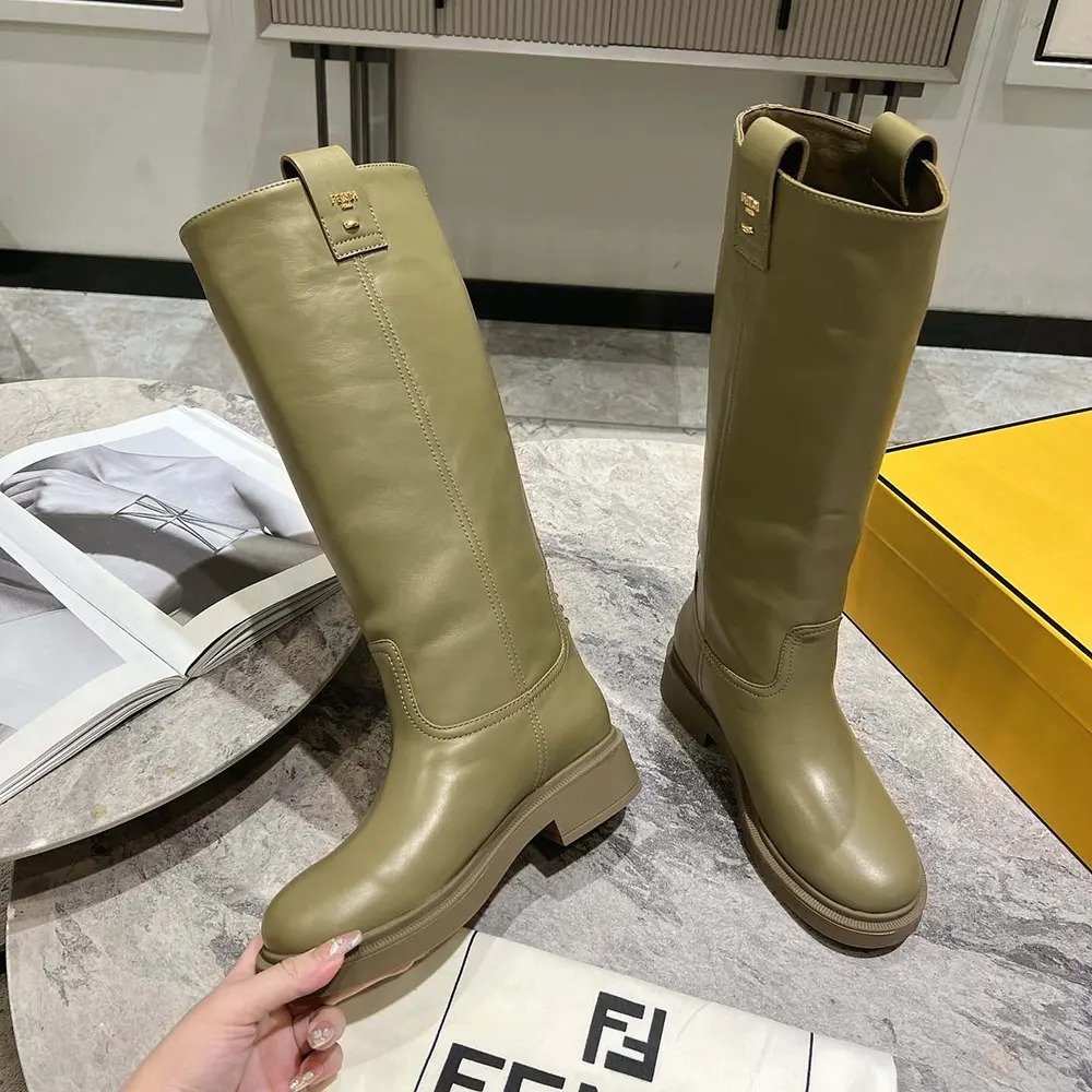 Fendi Women Fendi Filo Green Leather Boots - image 5