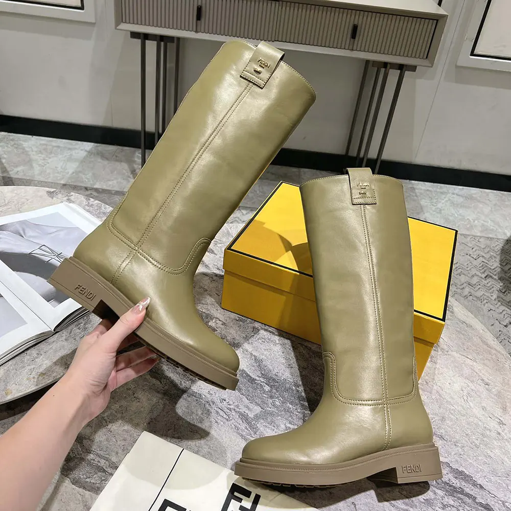 Fendi Women Fendi Filo Green Leather Boots - image 6