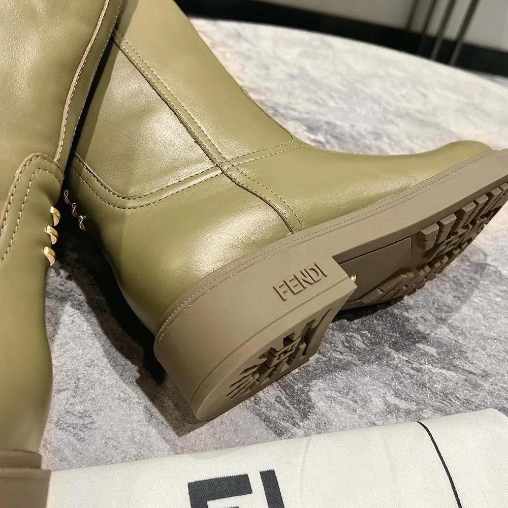 Fendi Women Fendi Filo Green Leather Boots - image 9