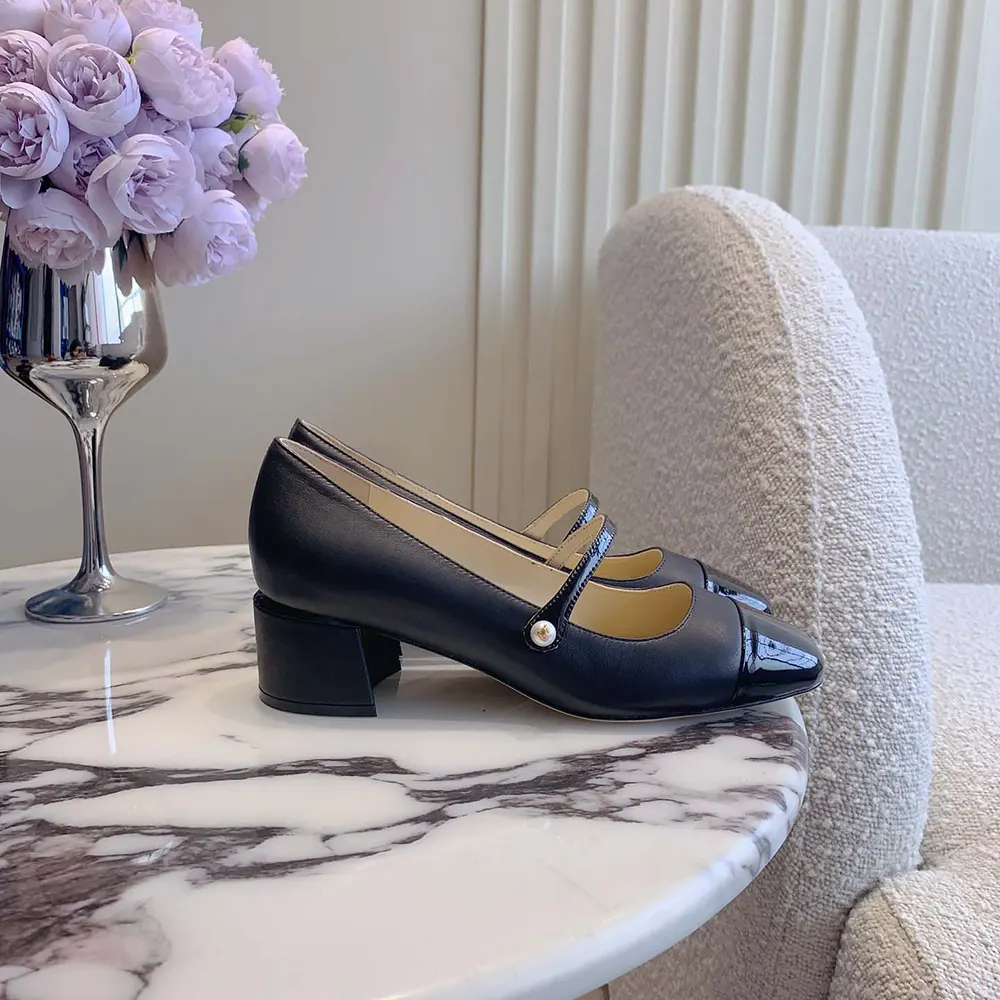 Jimmy Choo Women Elisa 45 Black Nappa and Patent Leather Pumps - image 5
