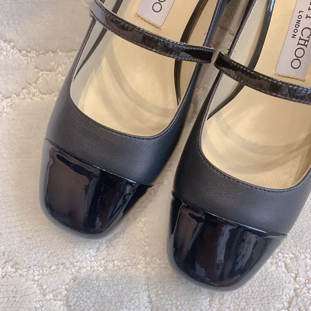 Jimmy Choo Women Elisa 45 Black Nappa and Patent Leather Pumps - image 6