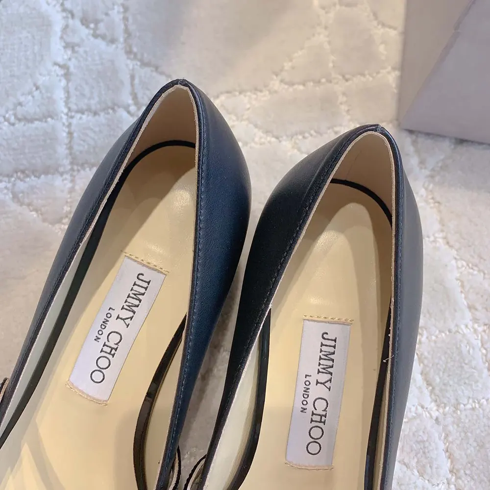 Jimmy Choo Women Elisa 45 Black Nappa and Patent Leather Pumps - image 9
