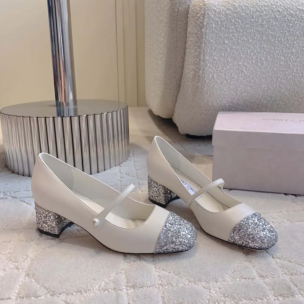Back view showing 45mm stiletto heel on Jimmy Choo Women Elisa 45 pumps