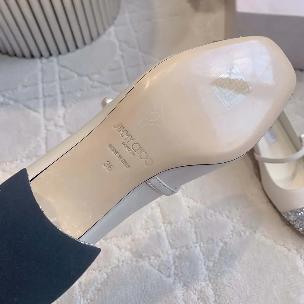 Jimmy Choo Women Elisa 45 Silver/Latte Glitter Leather Pumps - image 10