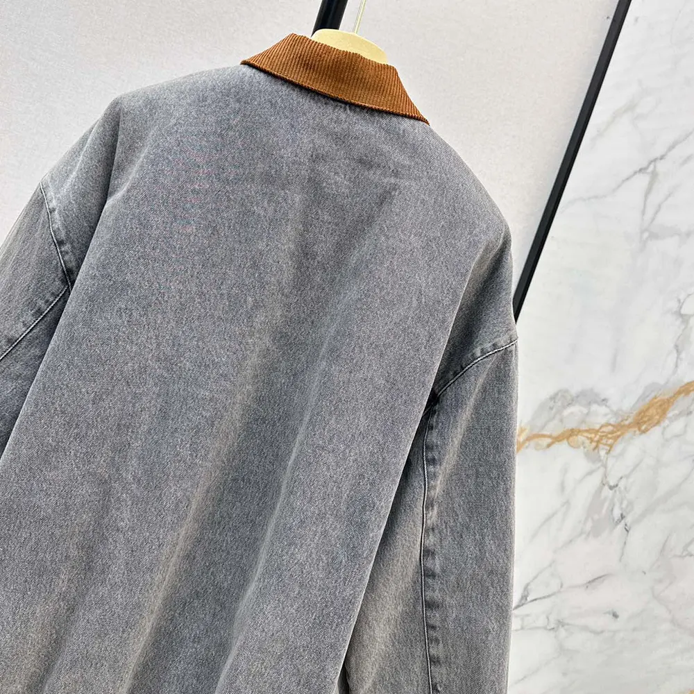 Miu Miu Women Chambray Jacket with Velvet Collar - image 7