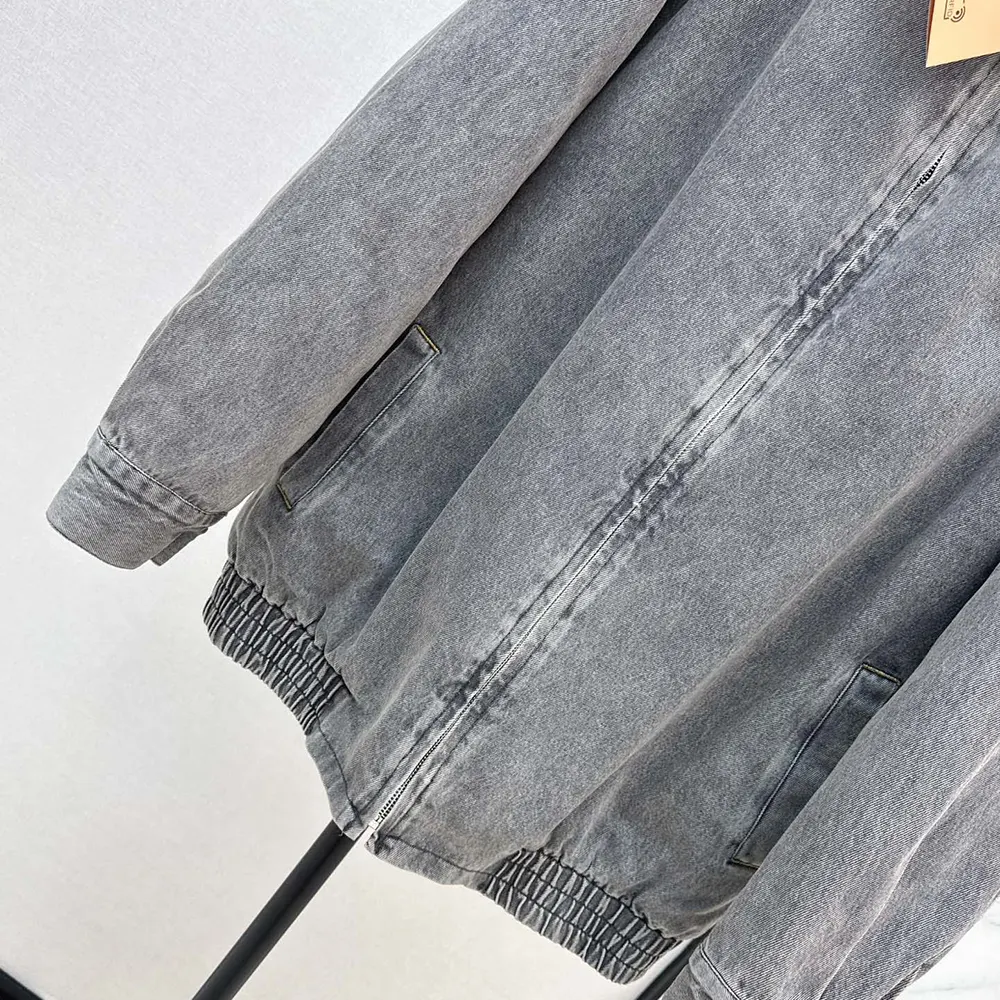 Miu Miu Women Chambray Jacket with Velvet Collar - image 9