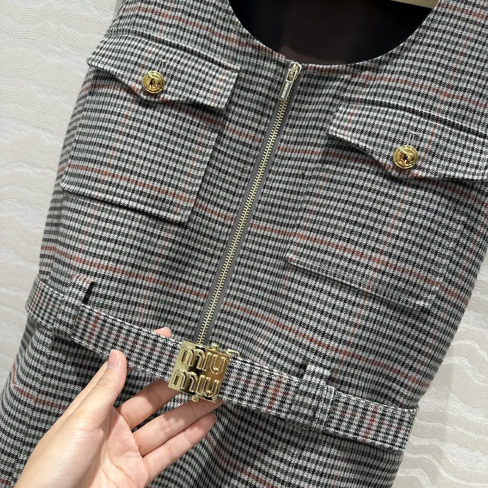 Miu Miu Women Checked Dress - image 8