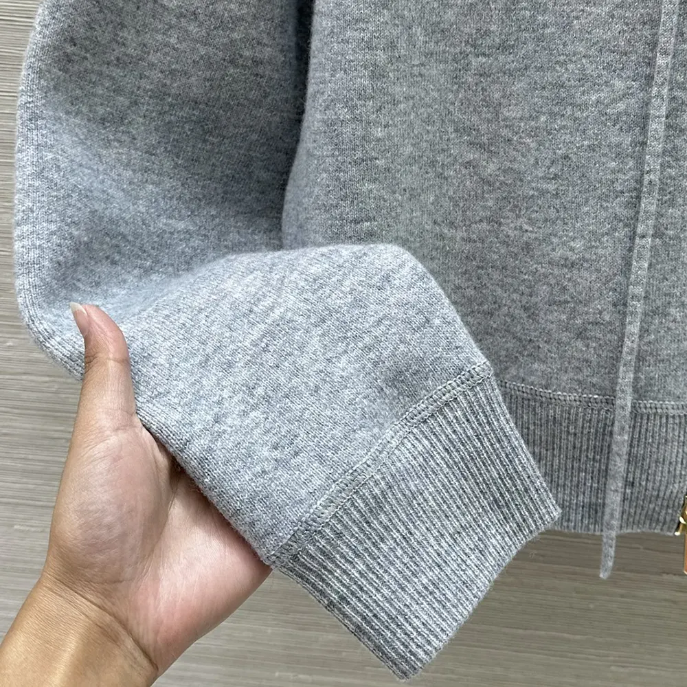 Miu Miu Women Double Cashmere Zipper Hoodie Cardigan - image 8