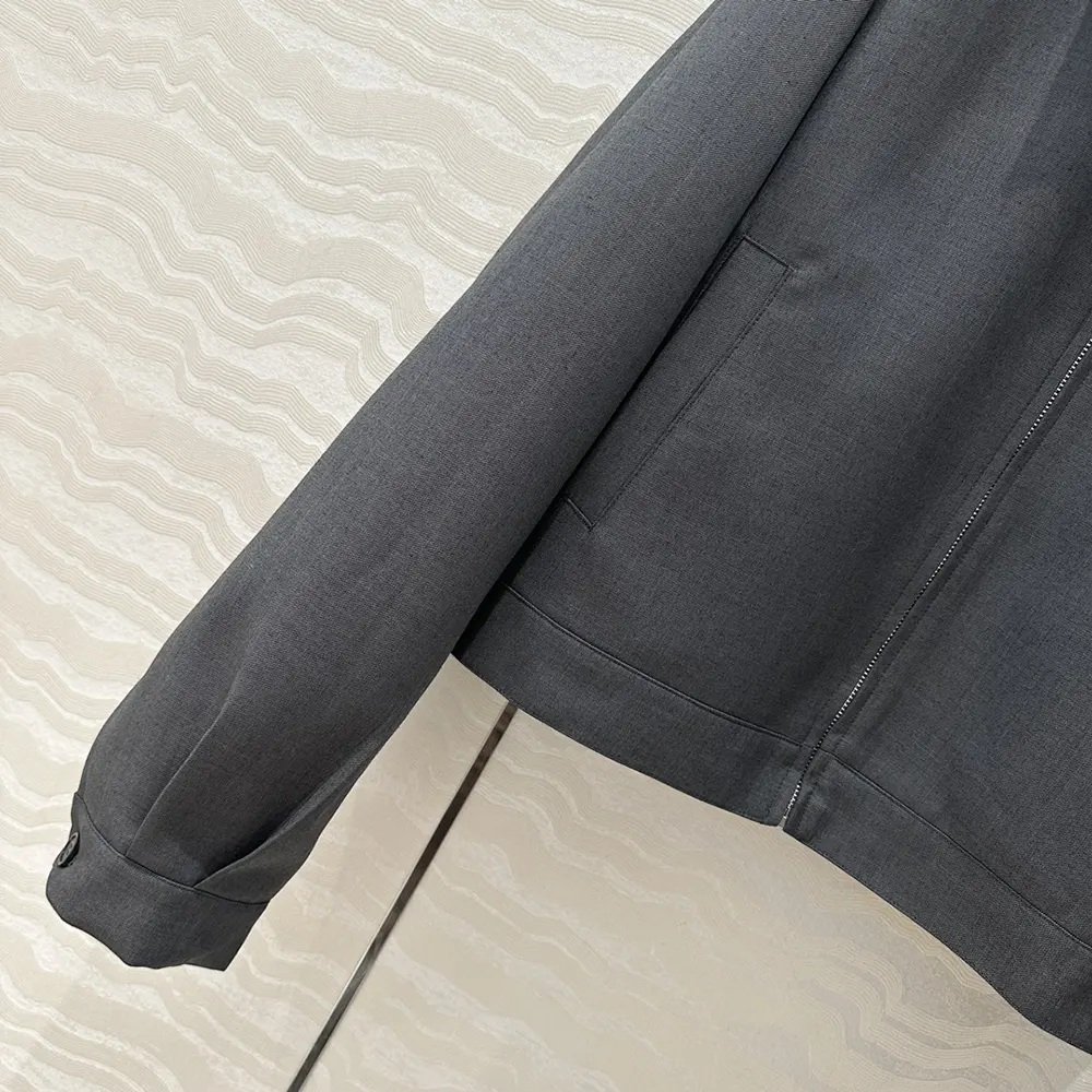 Miu Miu Women Gabardine Blouson Jacket with Poplin Collar - image 9
