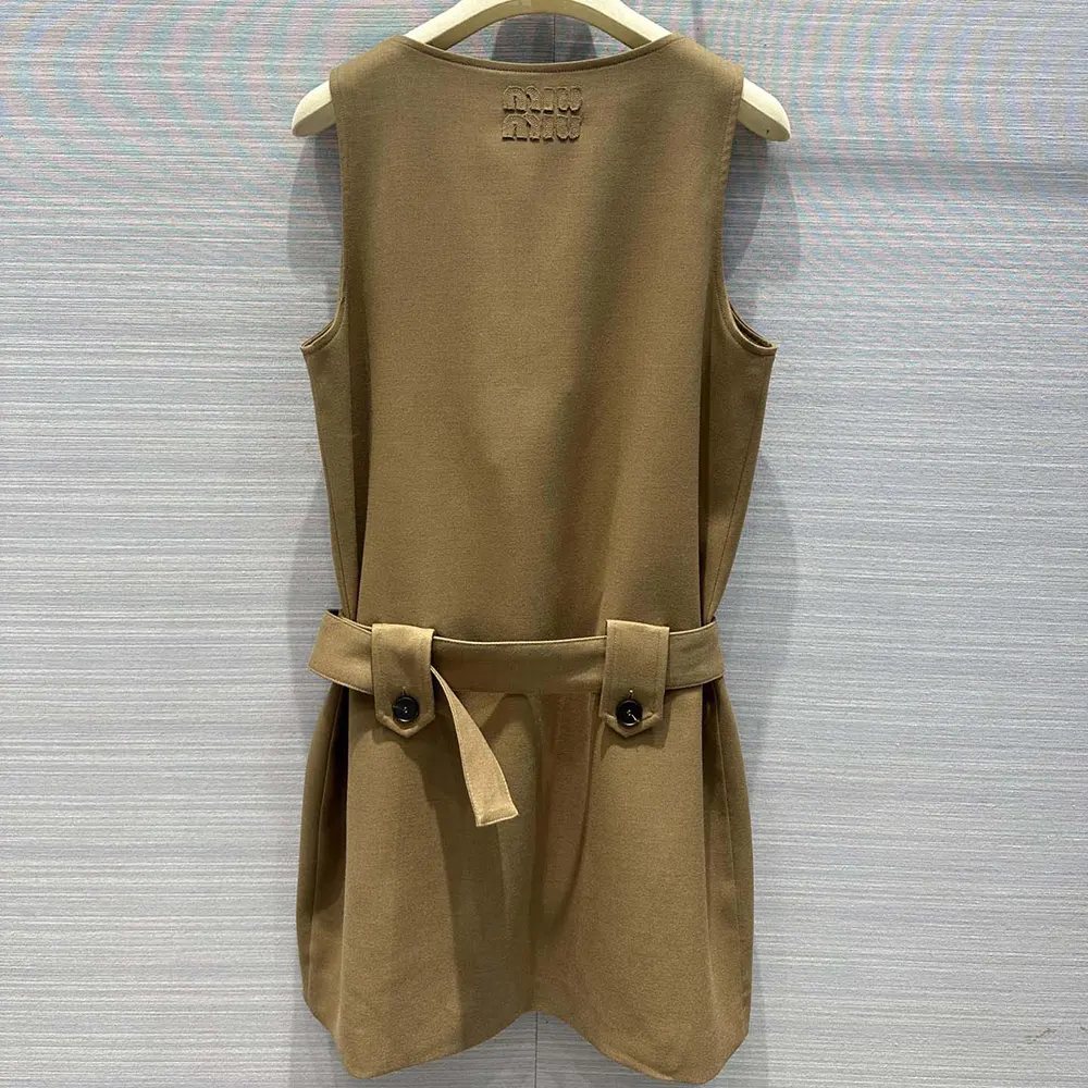 Side profile showing silhouette of Miu Miu Women Gabardine Mini-dress