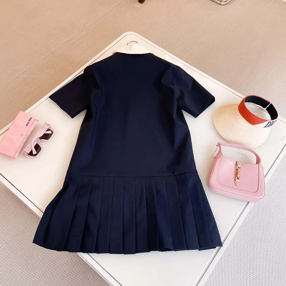 Detail of tonal button closure on Miu Miu Women Kid Mohair Mini-dress