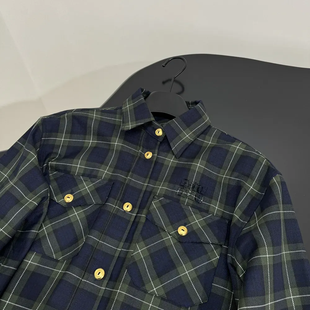 Miu Miu Women Plaid Shirt with Embroidered logo - image 6
