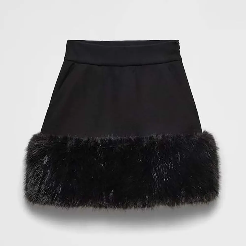 Front view of Prada Women Sweatskirt-Black showcasing silhouette