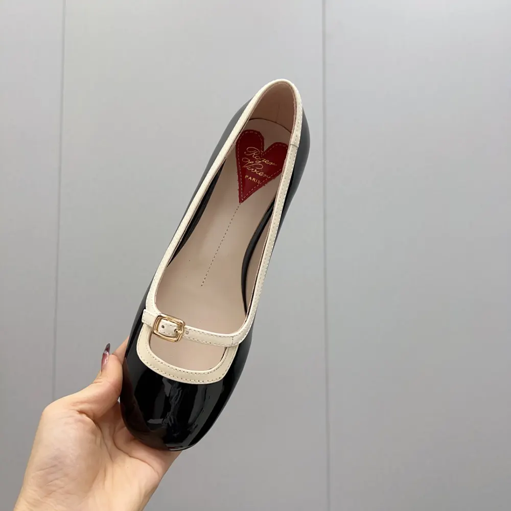 Roger Vivier Women Viv’ Podium Ballerinas in Patent Leather-Black - image 8