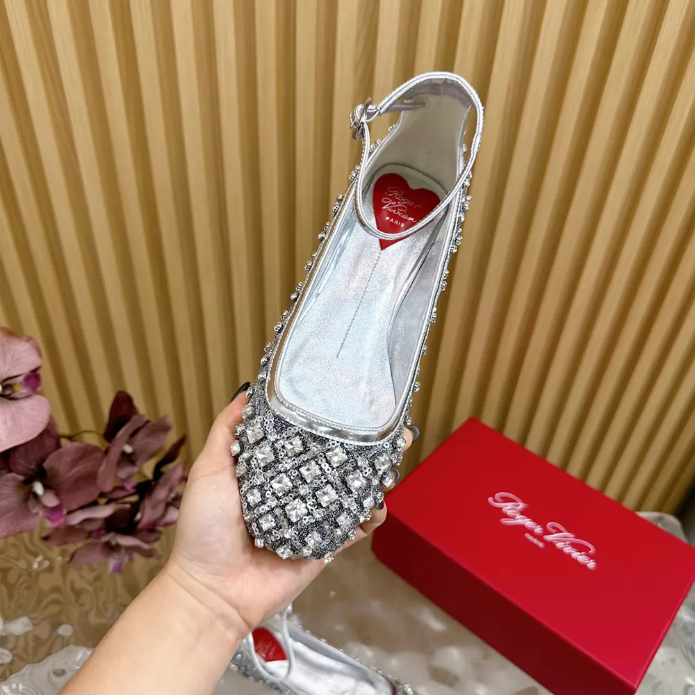 Roger Vivier Women Viv’ Podium Ballerinas in Sequins - image 9