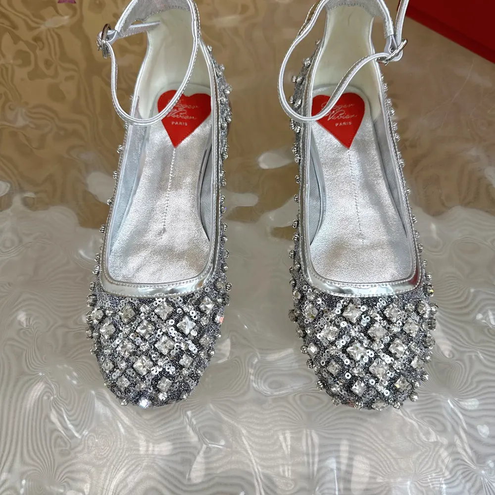 Roger Vivier Women Viv’ Podium Ballerinas in Sequins - image 10