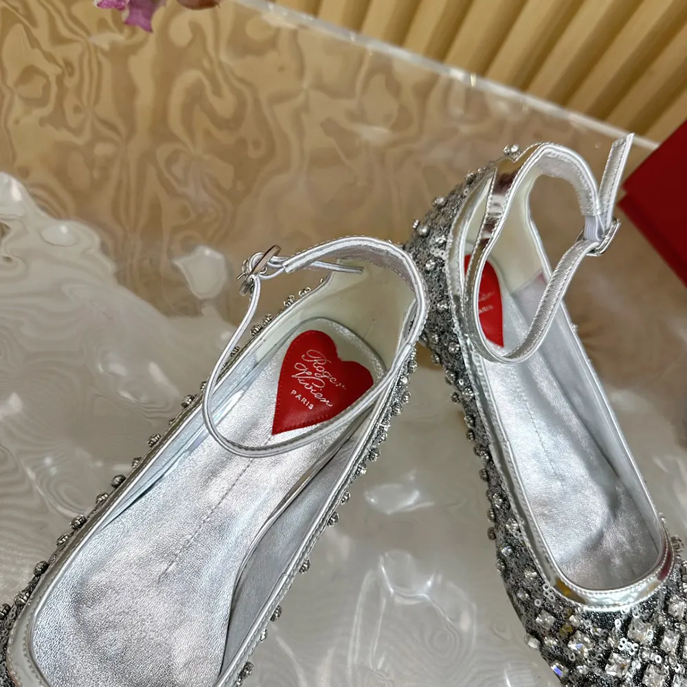 Roger Vivier Women Viv’ Podium Ballerinas in Sequins - image 11