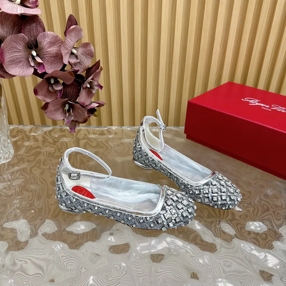 Roger Vivier Women Viv’ Podium Ballerinas in Sequins - image 5