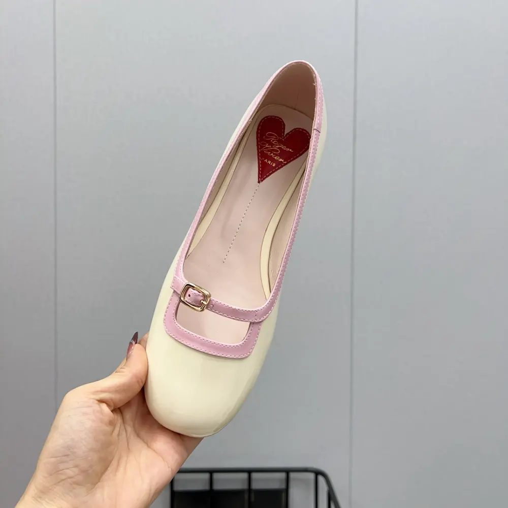 Roger Vivier Women Viv’ Podium Ballerinas in Patent Leather-White - image 6