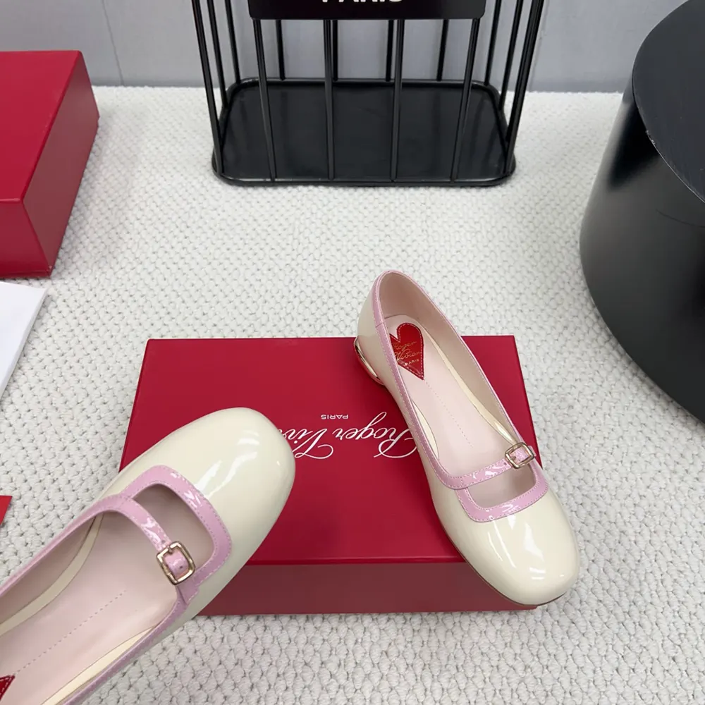 Roger Vivier Women Viv’ Podium Ballerinas in Patent Leather-White - image 5