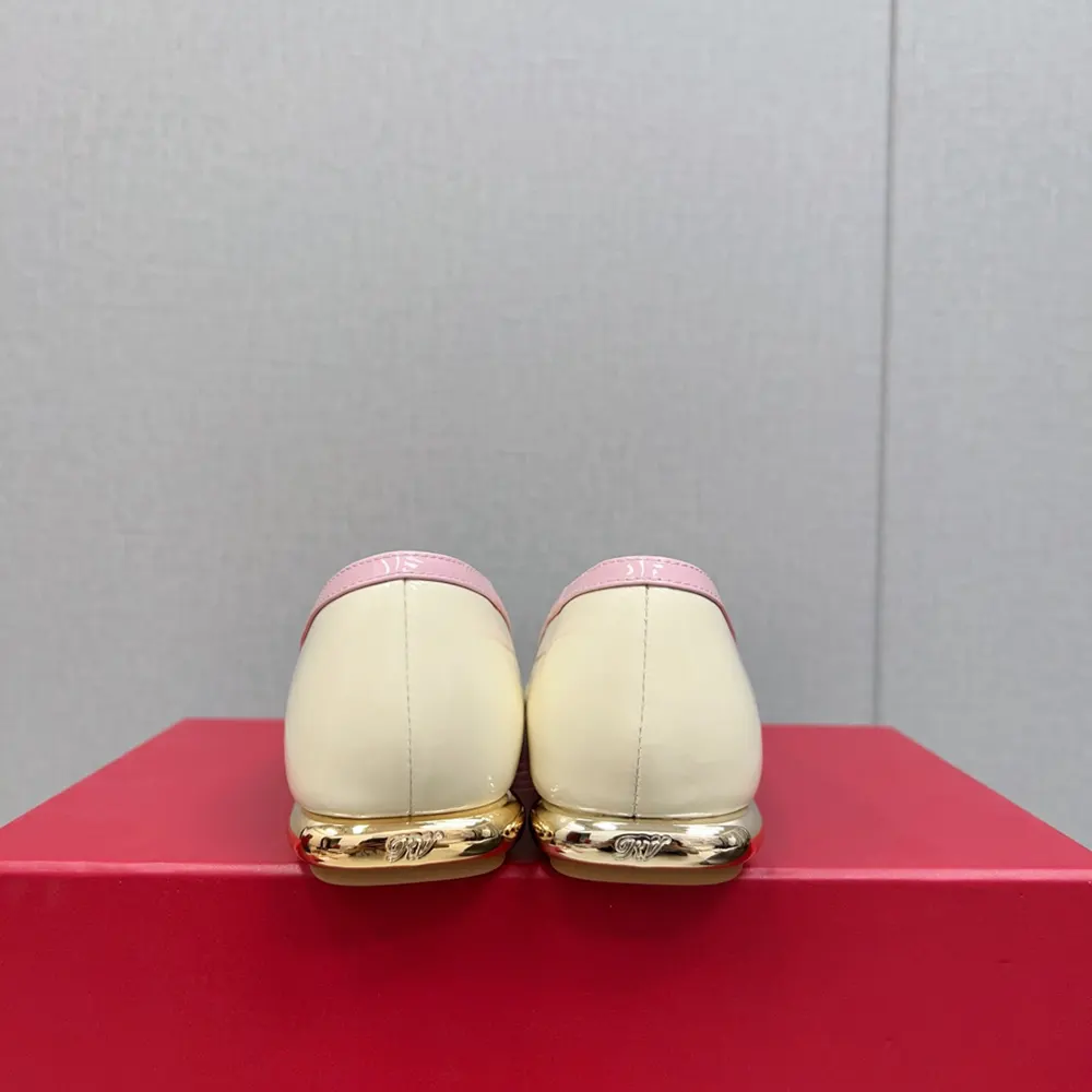 Roger Vivier Women Viv’ Podium Ballerinas in Patent Leather-White - image 8