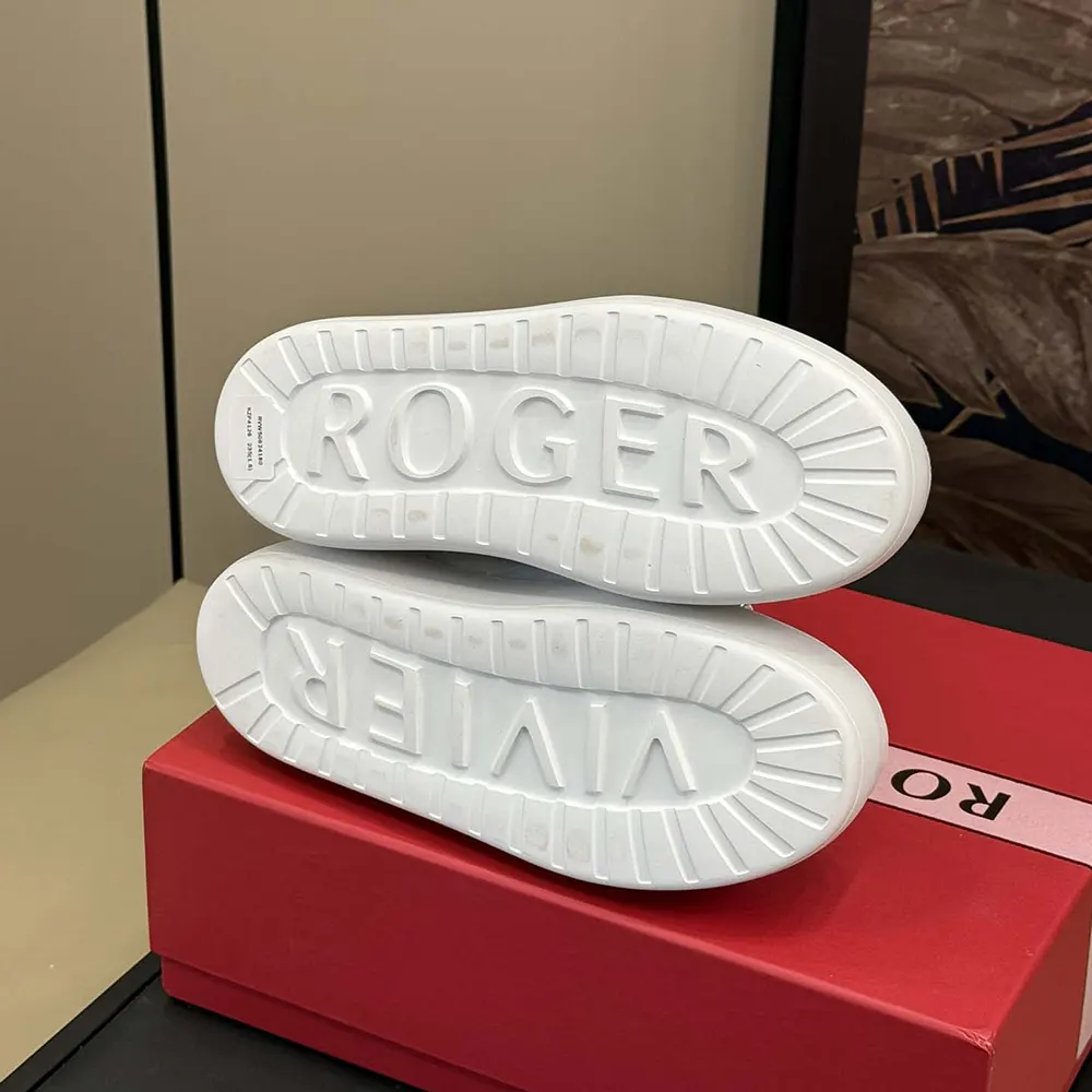 Roger Vivier Women Viv’ Up Sneakers in Leather-White - image 7