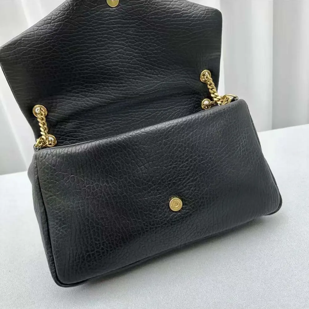 Saint Laurent YSL Women Calypso Large in Plunged Lambskin-Black - image 6