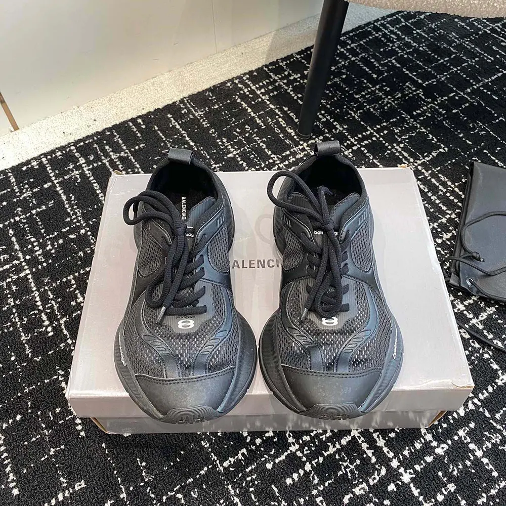 Top-down close-up of Balenciaga Unisex Circuit Sneaker laces and texture
