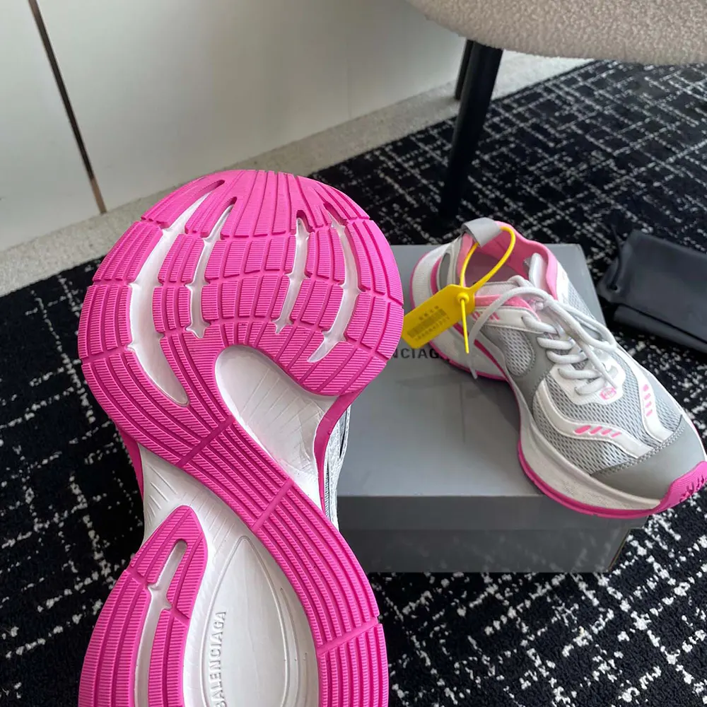 Balenciaga Unisex Circuit Sneaker in Grey White and Pink Polyester - image 10