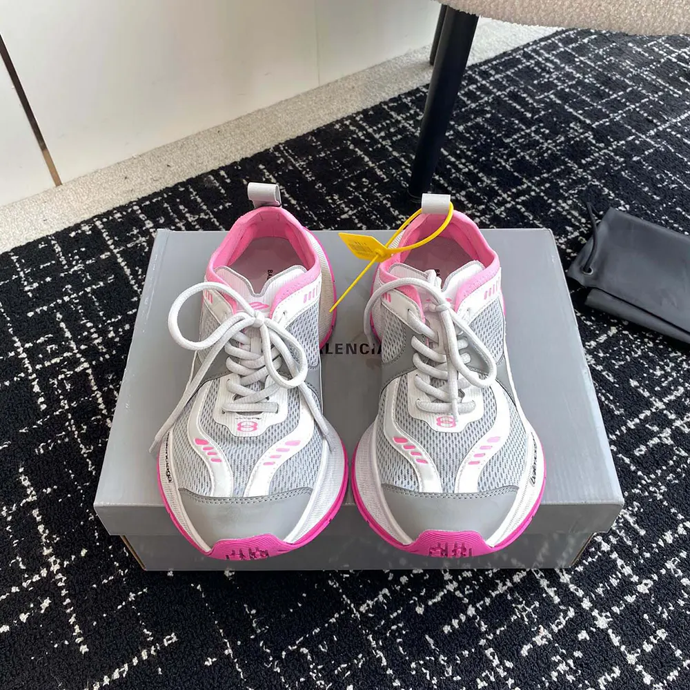 Close-up of layered sole and embossed logo on Balenciaga Circuit Sneaker