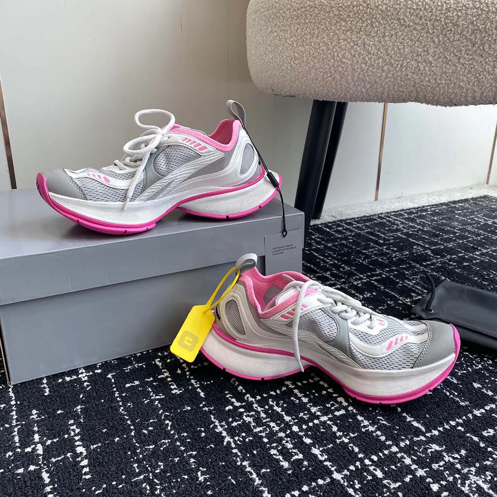 Top view showing lace closure and color details on Balenciaga Circuit Sneaker