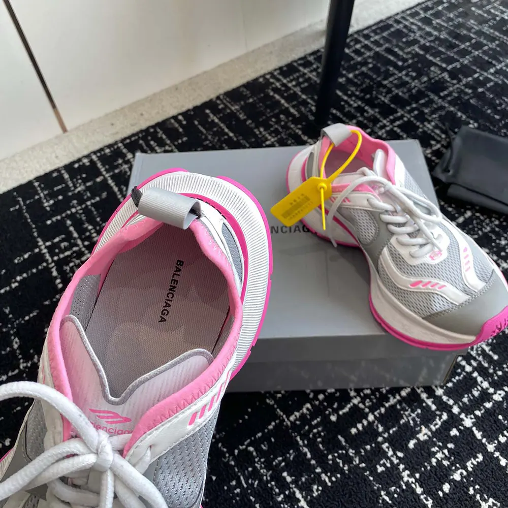 Balenciaga Unisex Circuit Sneaker in Grey White and Pink Polyester - image 8