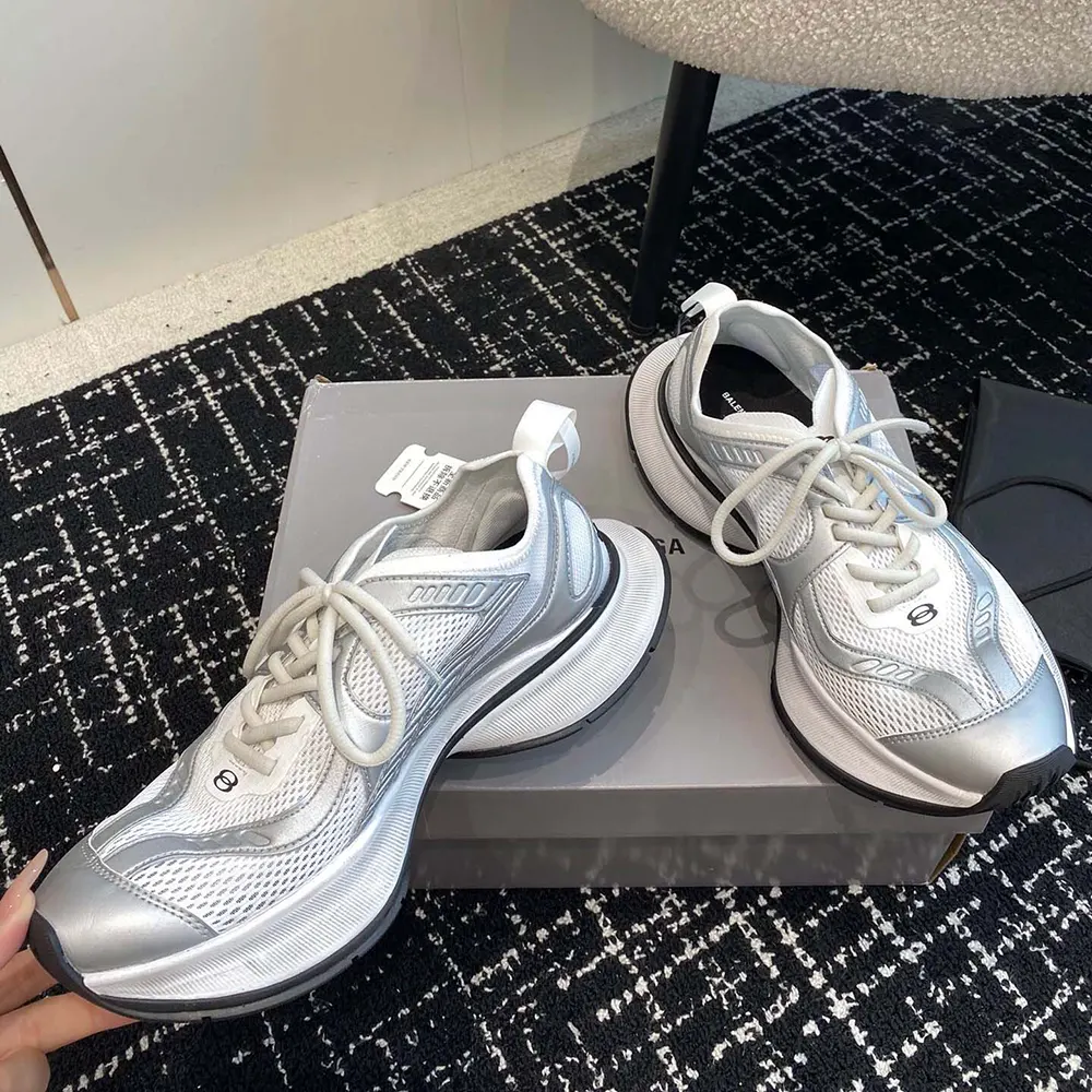Top-down view showing laces and branding on Balenciaga Circuit Sneaker