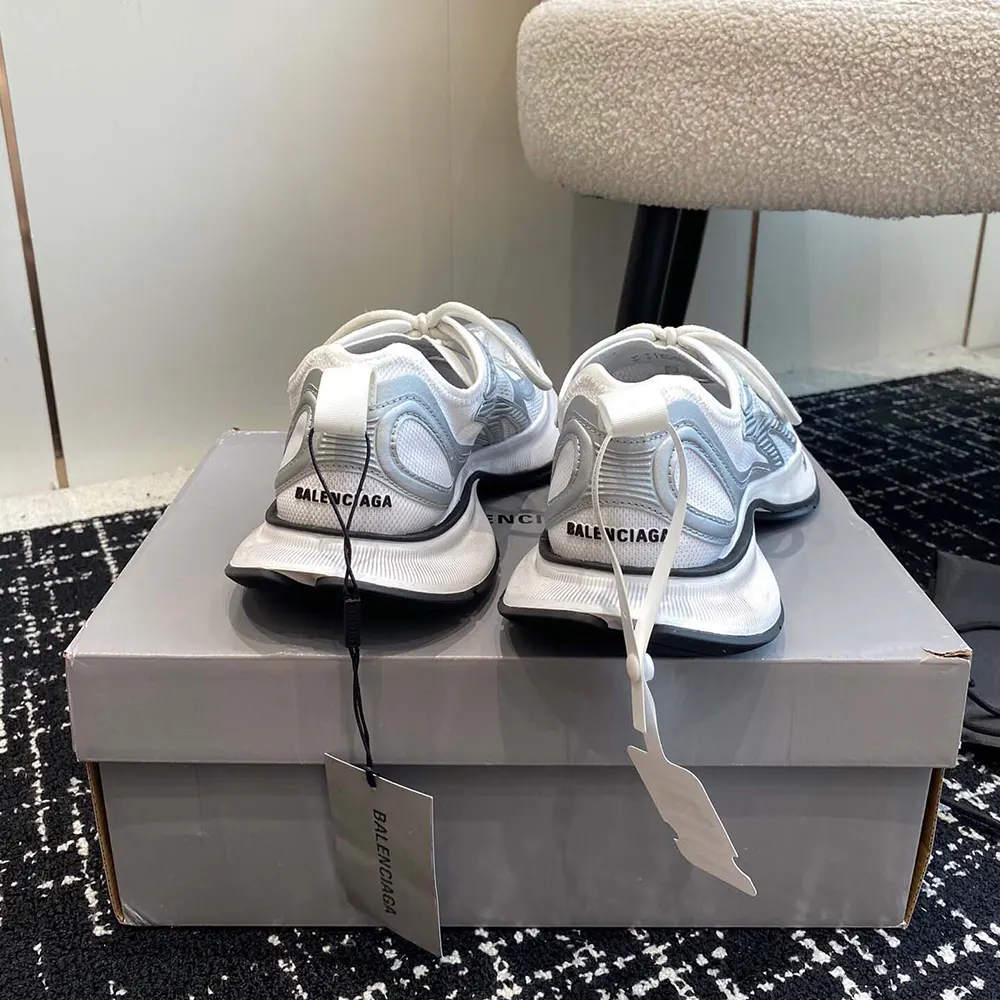 Balenciaga Unisex Circuit Sneaker in White and Silver Polyester - image 7