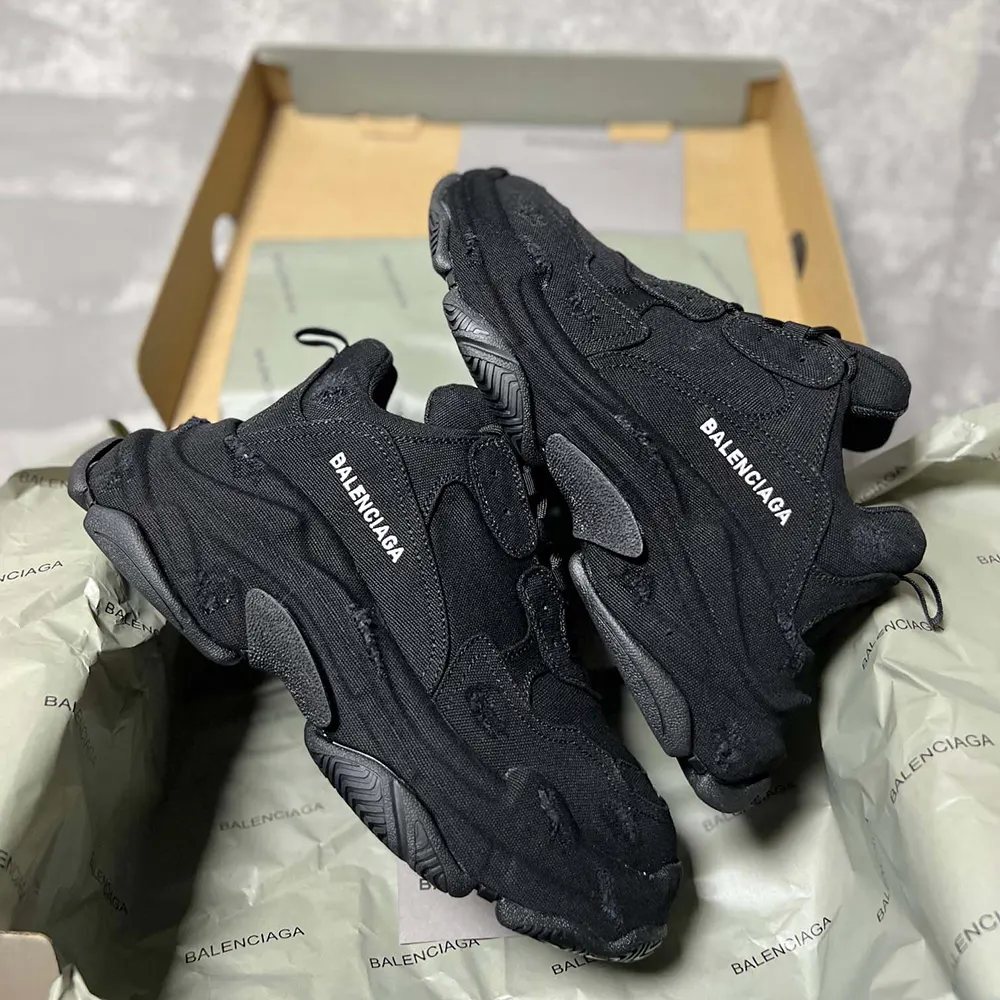 Overhead view highlighting lace-up closure on Balenciaga Unisex Triple S Sneaker