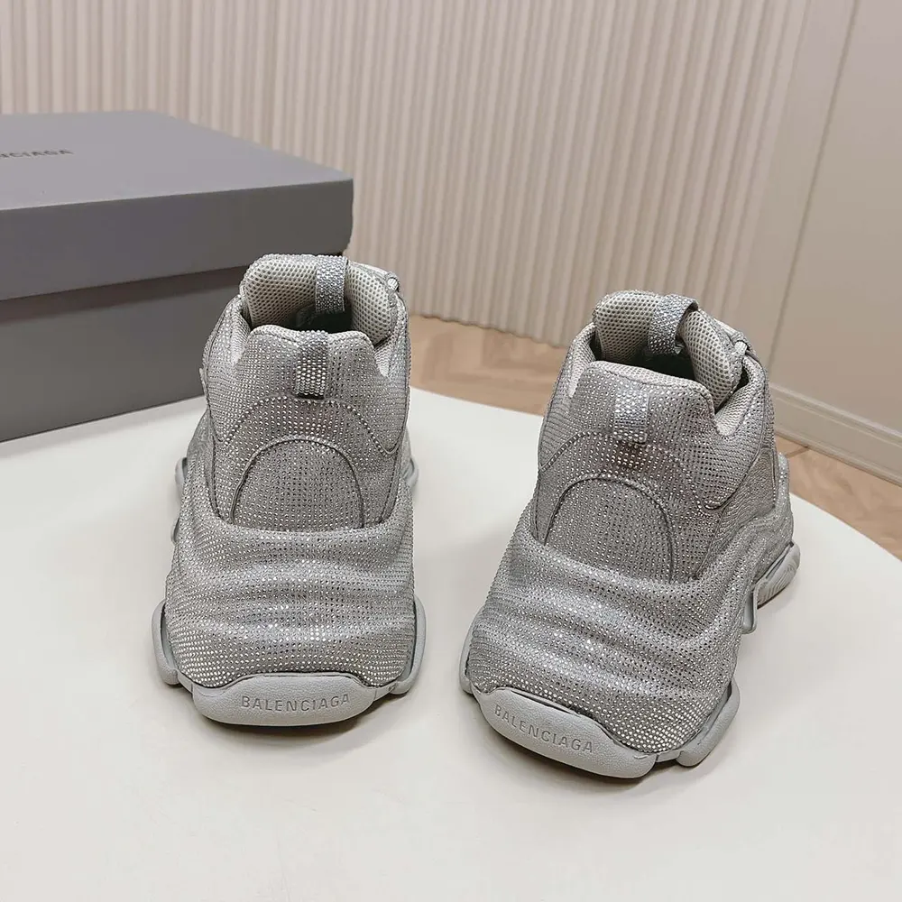 Balenciaga Unisex Triple S Sneaker with Rhinestones in Dark Grey - image 7