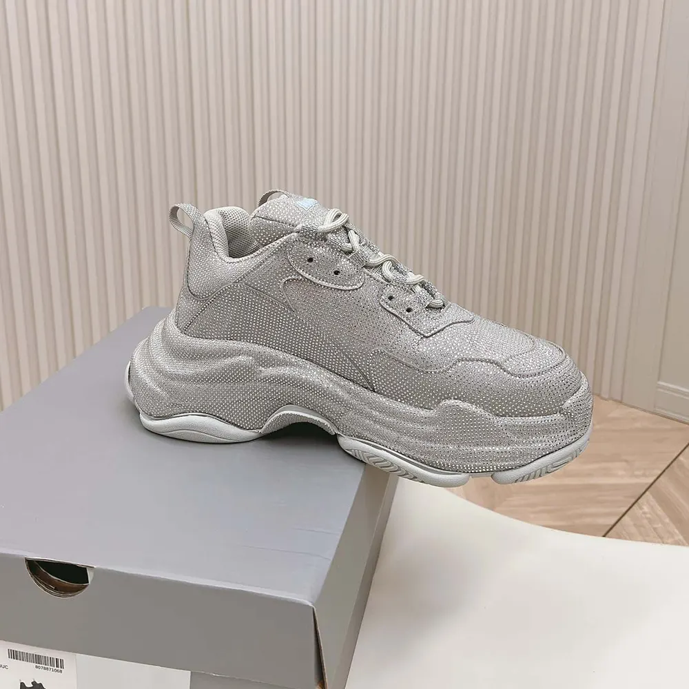Balenciaga Unisex Triple S Sneaker with Rhinestones in Dark Grey - image 6
