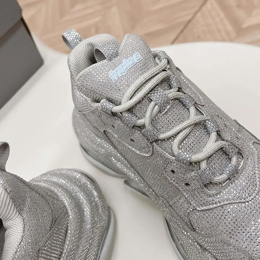 Balenciaga Unisex Triple S Sneaker with Rhinestones in Dark Grey - image 9