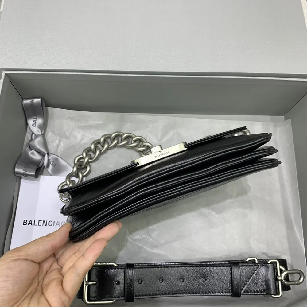 Balenciaga Women BB Soft Small Flap Bag in Black Peach Calfskin - image 5