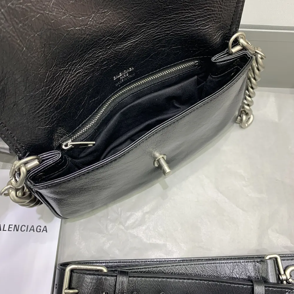 Balenciaga Women BB Soft Small Flap Bag in Black Peach Calfskin - image 8