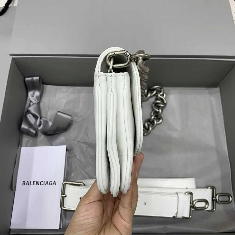 Balenciaga Women BB Soft Small Flap Bag in Optic White - image 5