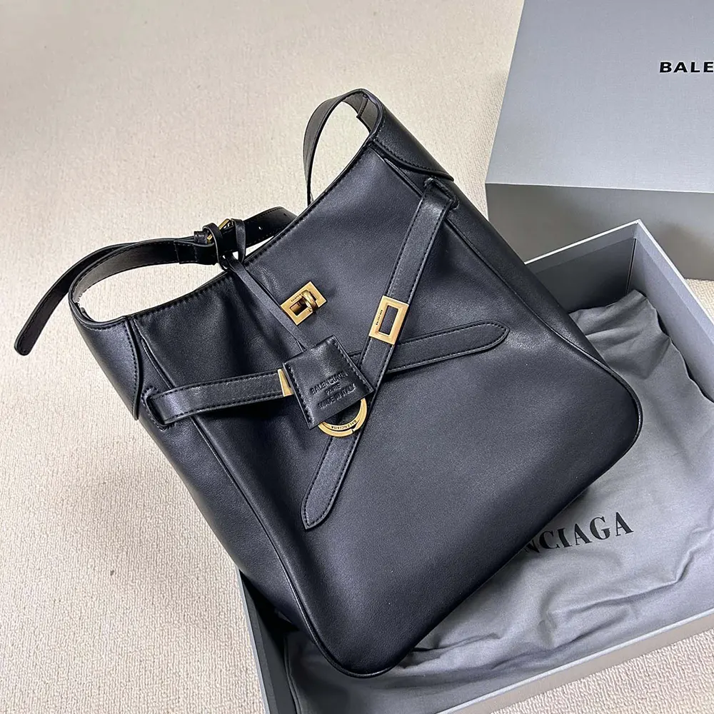 Close-up of silver-tone hardware on Balenciaga Women Bel Air Bag