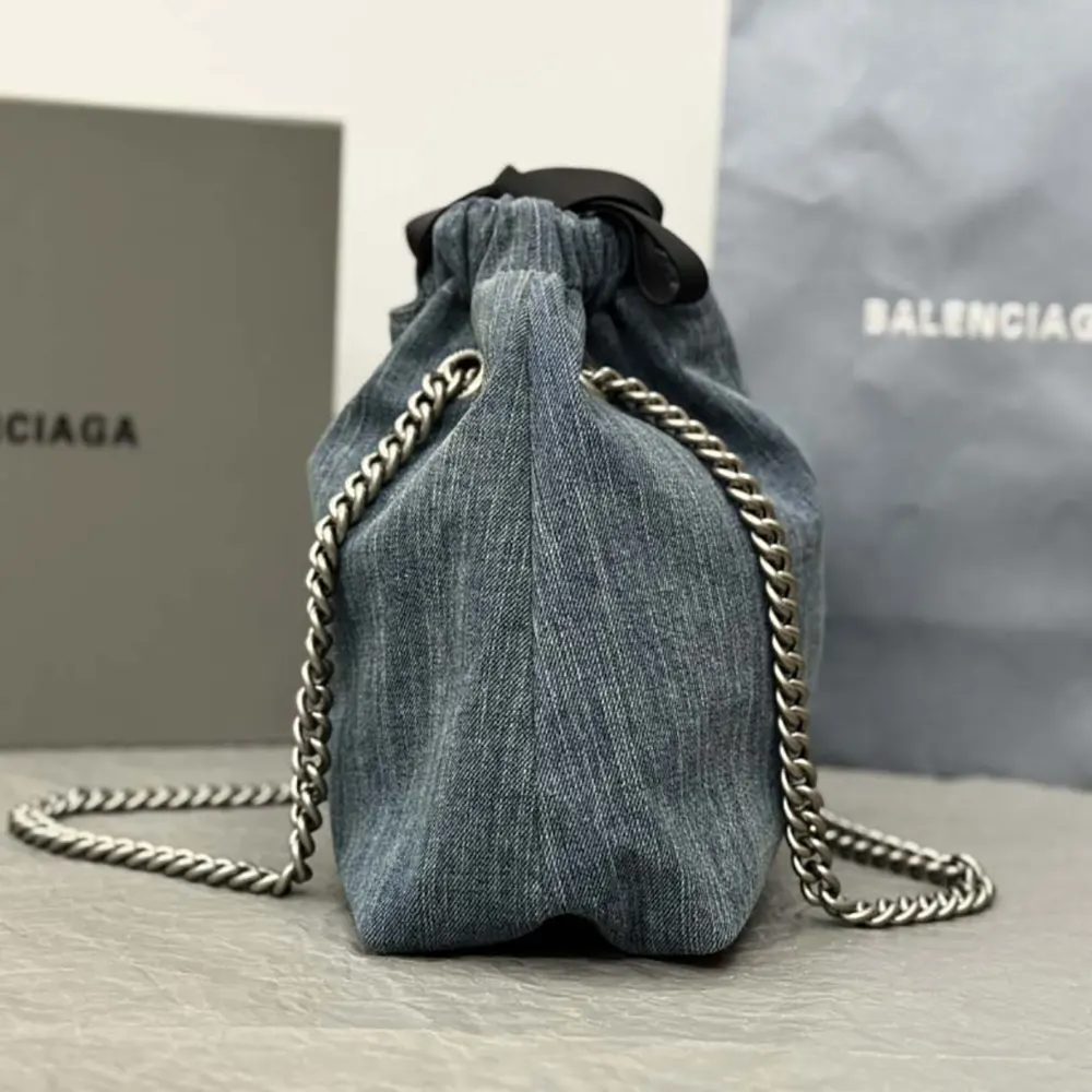 Balenciaga Women Crush Small Tote Bag Denim in Blue - image 5