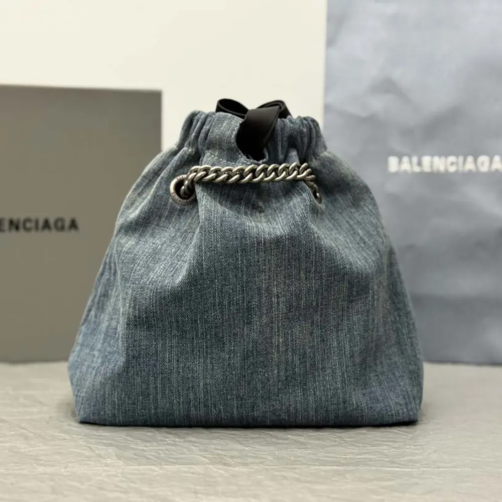 Balenciaga Women Crush Small Tote Bag Denim in Blue - image 4