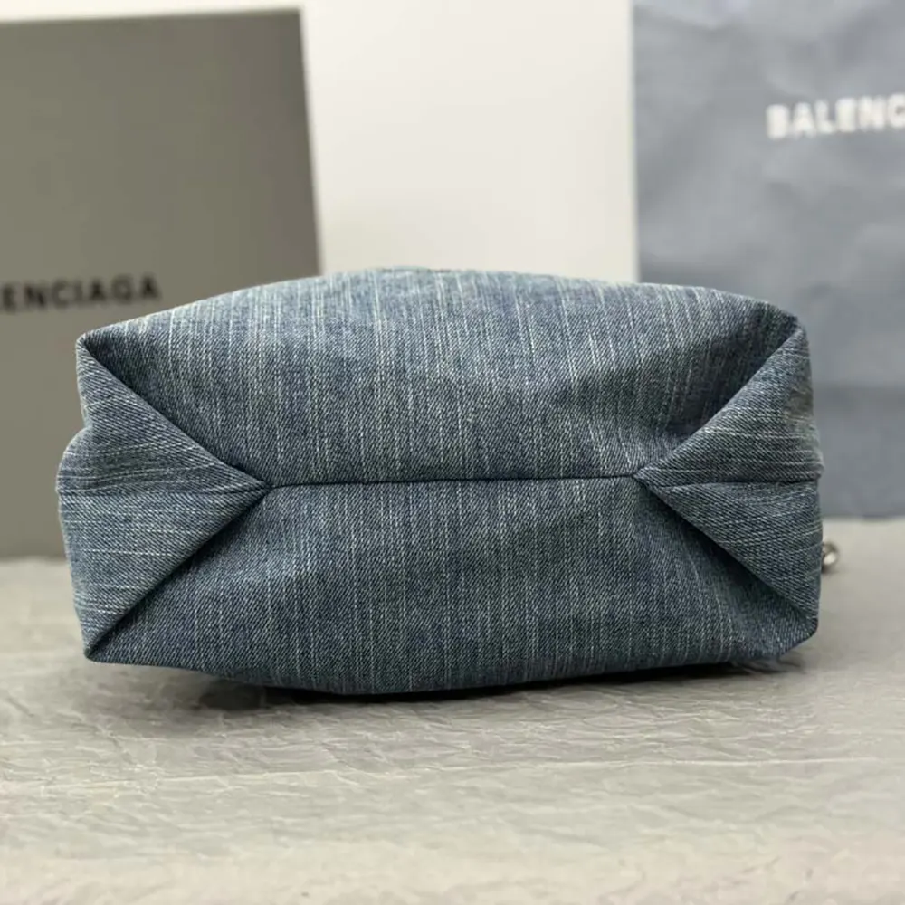 Balenciaga Women Crush Small Tote Bag Denim in Blue - image 6