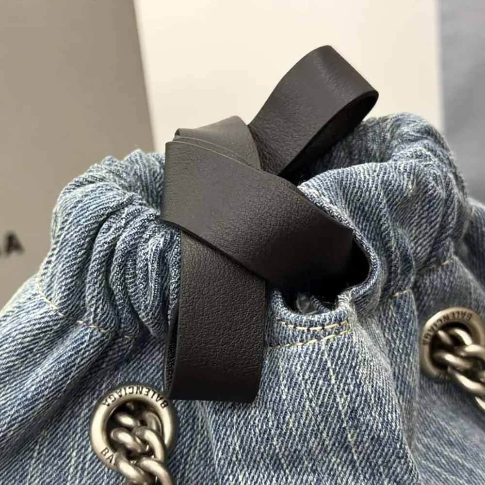 Balenciaga Women Crush Small Tote Bag Denim in Blue - image 7
