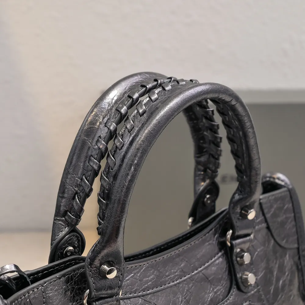Balenciaga Women Le City Medium Bag in Black Arena Lambskin - image 6