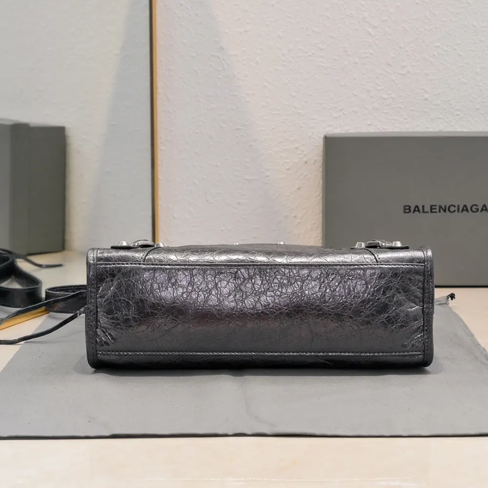 Balenciaga Women Le City Medium Bag in Black Arena Lambskin - image 5