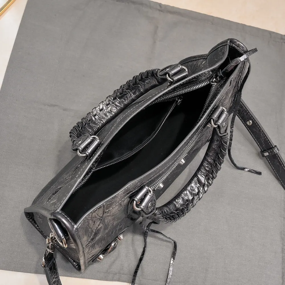 Balenciaga Women Le City Medium Bag in Black Arena Lambskin - image 7